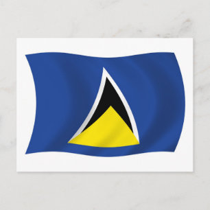 Carte postale du drapeau de Sainte-Lucie