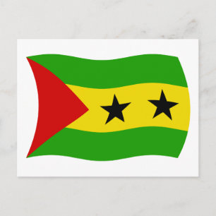 Carte postale du drapeau de Sao Tomé-et-Principe