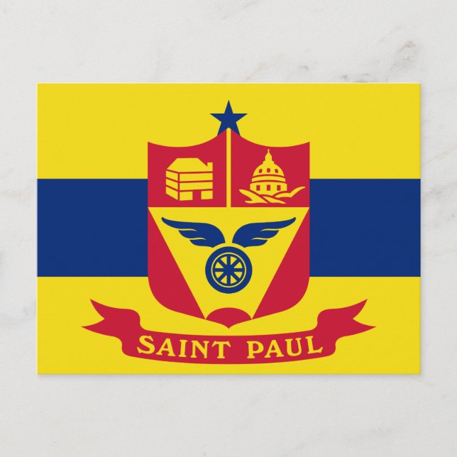 Carte postale du drapeau de St Paul, Minnesota (Devant)