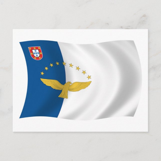 Carte postale du drapeau des Açores (Devant)