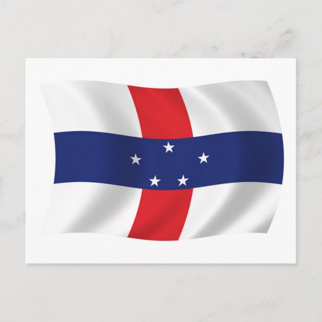 Carte postale du drapeau des Antilles néerlandaise (Devant)