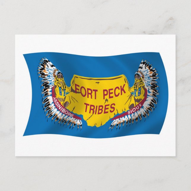 Carte postale du drapeau des Assiniboines de Fort  (Devant)