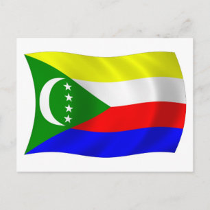 Carte postale du drapeau des Comores