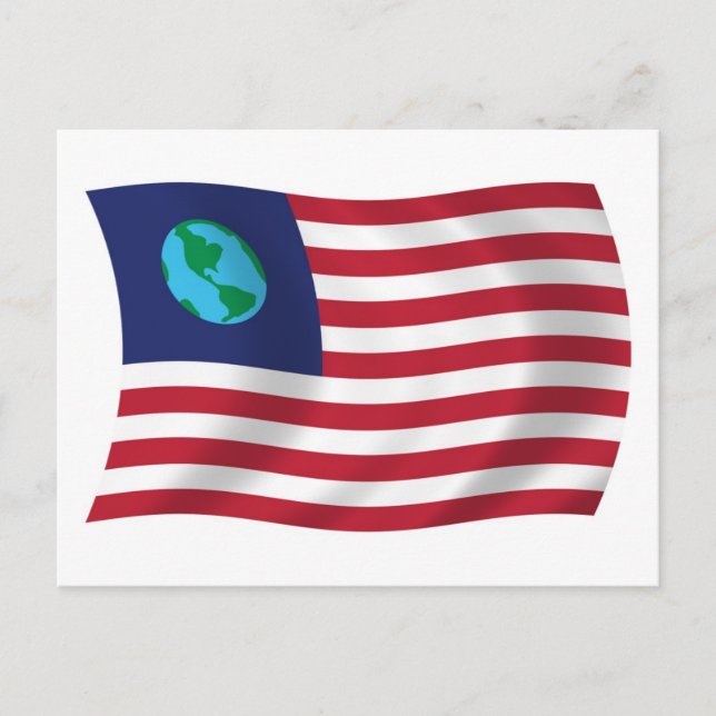 Carte postale du drapeau des États-Unis de la Terr (Devant)