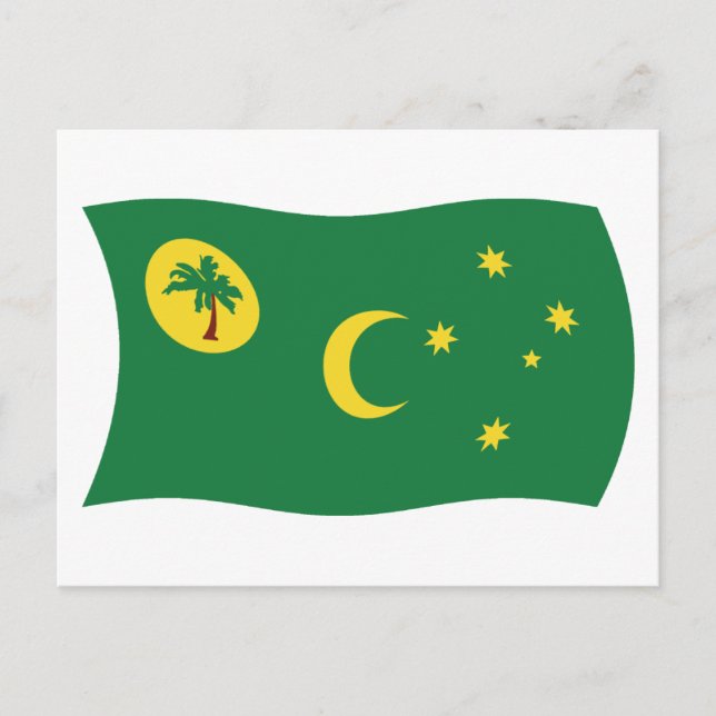 Carte postale du drapeau des îles Cocos (Devant)