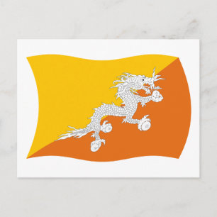Carte postale du drapeau du Bhoutan