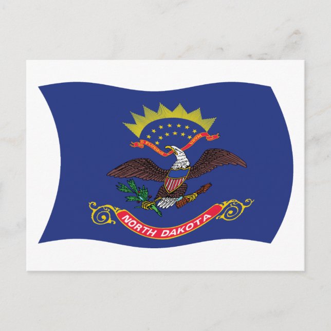 Carte postale du drapeau du Dakota du Nord (Devant)