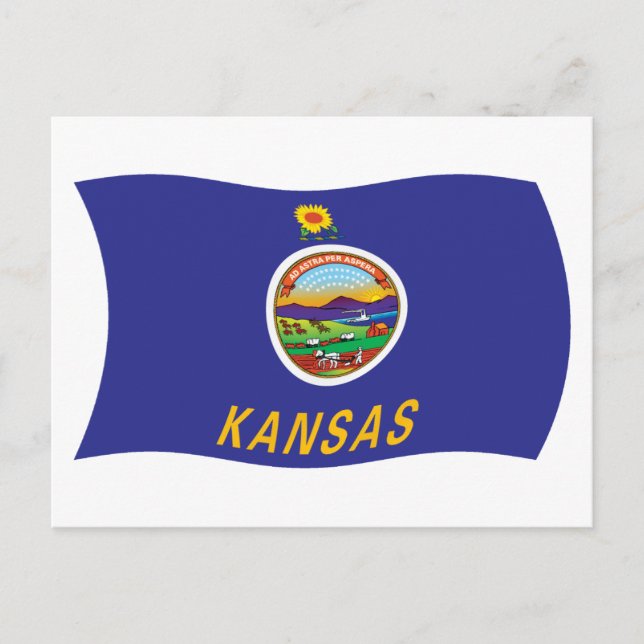 Carte postale du drapeau du Kansas (Devant)