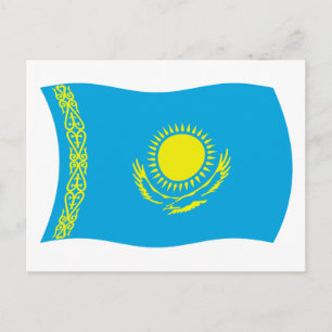 Carte postale du drapeau du Kazakhstan
