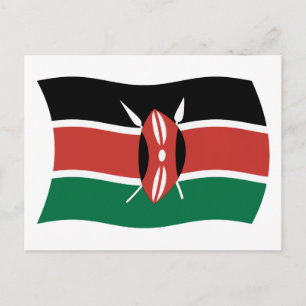 Carte postale du drapeau du Kenya