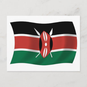 Carte postale du drapeau du Kenya