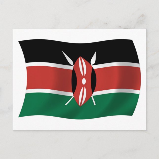 Carte postale du drapeau du Kenya (Devant)