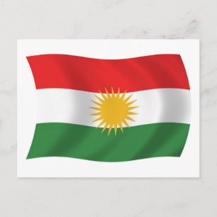 Carte postale du drapeau du Kurdistan