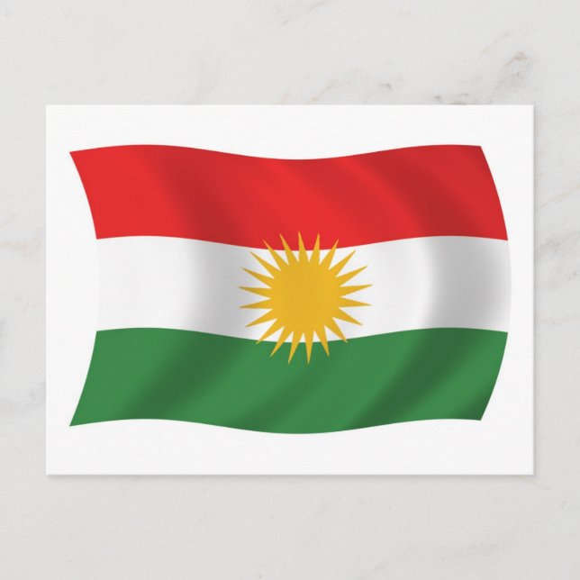 Carte postale du drapeau du Kurdistan (Devant)