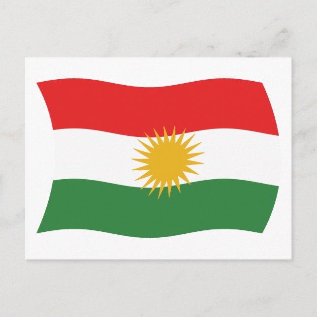 Carte postale du drapeau du Kurdistan (Devant)