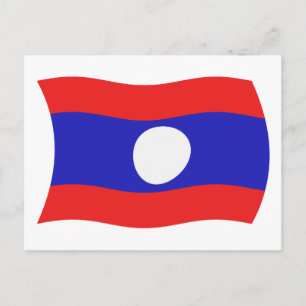 Carte postale du drapeau du Laos