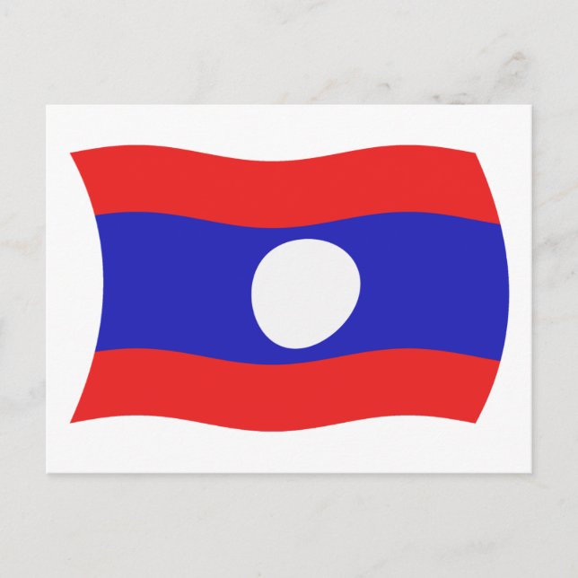Carte postale du drapeau du Laos (Devant)