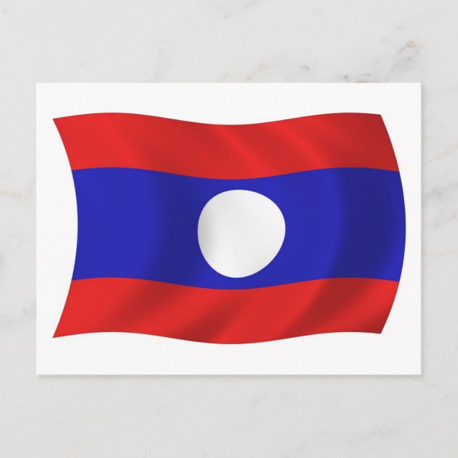 Carte postale du drapeau du Laos (Devant)