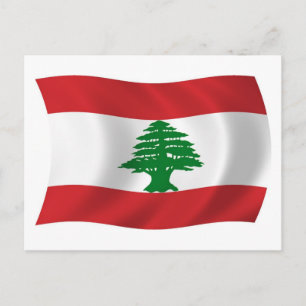 Carte postale du drapeau du Liban