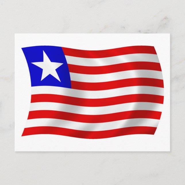 Carte postale du drapeau du Liberia (Devant)