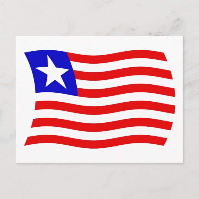 Carte postale du drapeau du Liberia (Devant)