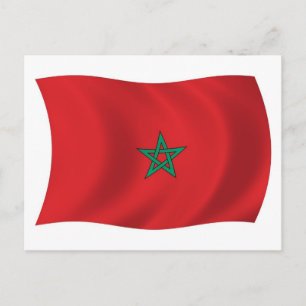 Carte postale du drapeau du Maroc