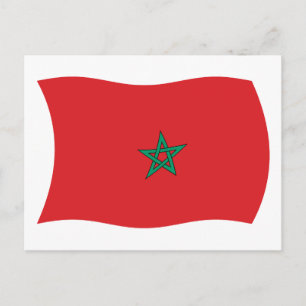 Carte postale du drapeau du Maroc