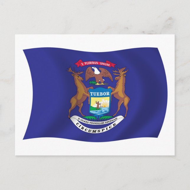 Carte postale du drapeau du Michigan (Devant)