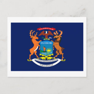 Carte postale du drapeau du Michigan