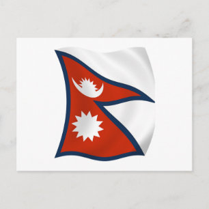 Carte postale du drapeau du Népal
