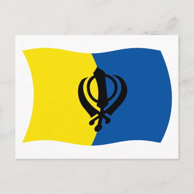 Carte postale du drapeau du sikhisme (Devant)