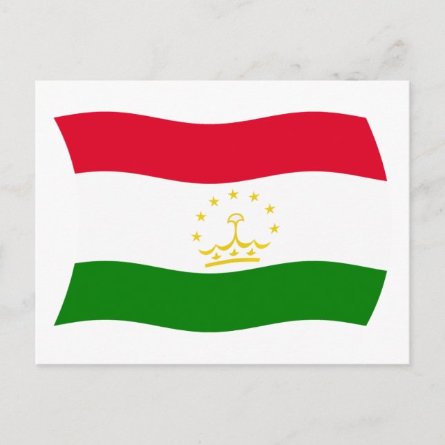 Carte postale du drapeau du Tadjikistan (Devant)