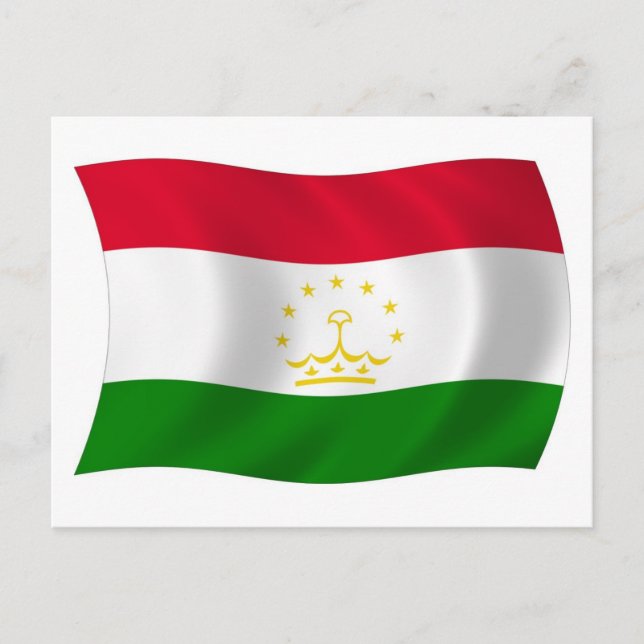 Carte postale du drapeau du Tadjikistan (Devant)