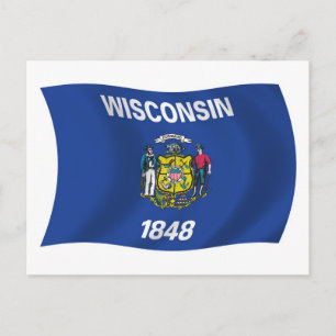 Carte postale du drapeau du Wisconsin