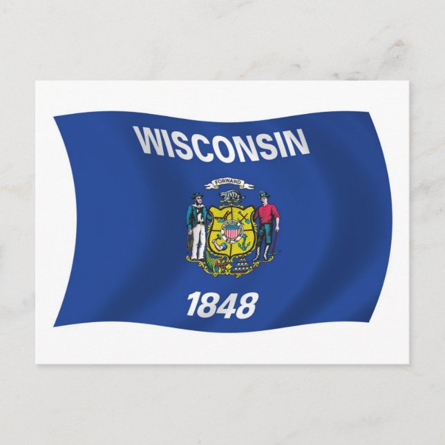 Carte postale du drapeau du Wisconsin (Devant)