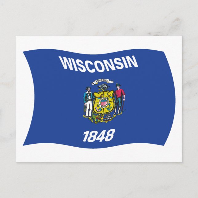Carte postale du drapeau du Wisconsin (Devant)