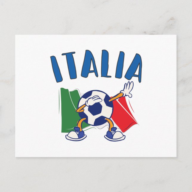 Carte postale du drapeau italien avec ballon de fo (Devant)