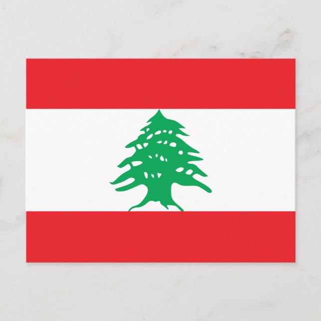 Carte postale du drapeau libanais (Devant)