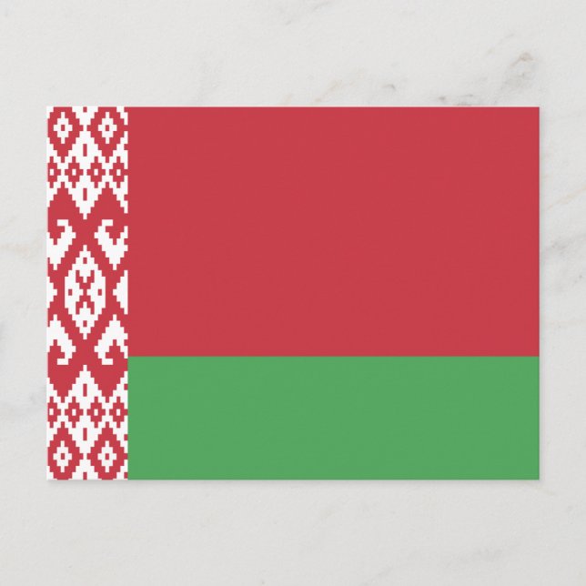 Carte postale du drapeau patriotique biélorusse (Devant)