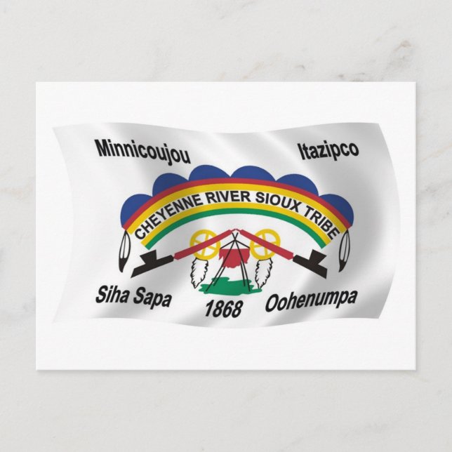 Carte postale du drapeau sioux de la rivière Cheye (Devant)
