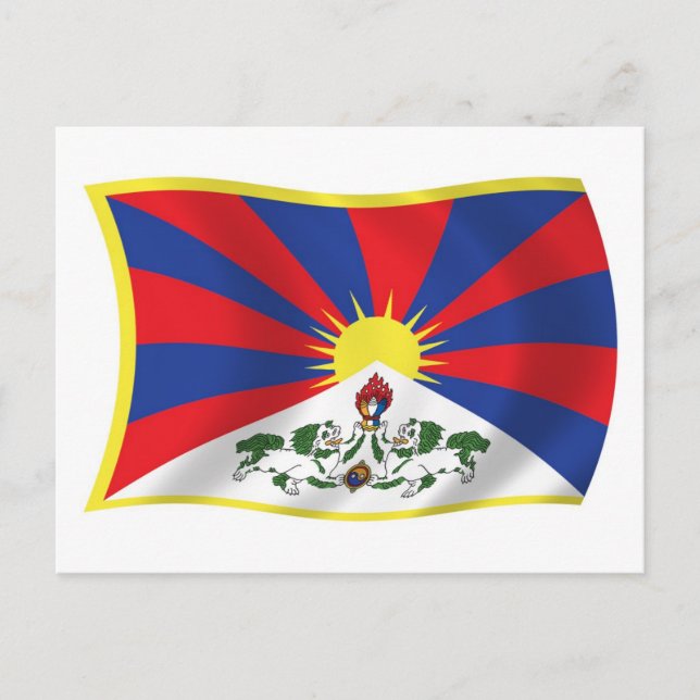 Carte postale du drapeau tibétain (Devant)