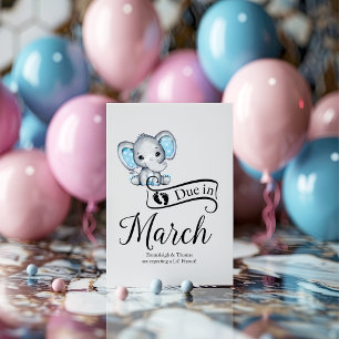 Carte Postale Dû en mars Petit cacahuète bébé éléphant petit gar