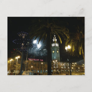 Carte postale du Ferry Building Fireworks de San F