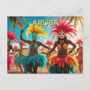 Carte postale du festival de couleurs d'Aruba
