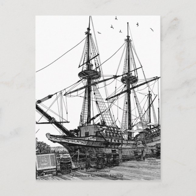 Carte postale du grand voilier Susan Constant (Devant)