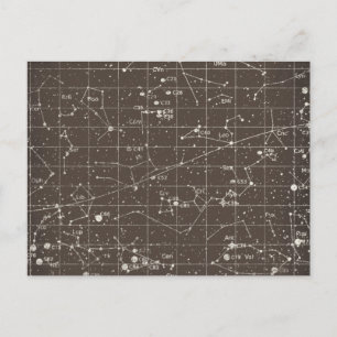 Carte postale du graphique de constellation vintag