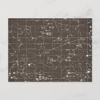 Carte postale du graphique de constellation vintag