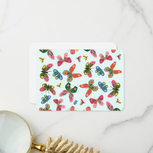 Carte postale du jardin papillon coloré (Devant/Arrière en situation)