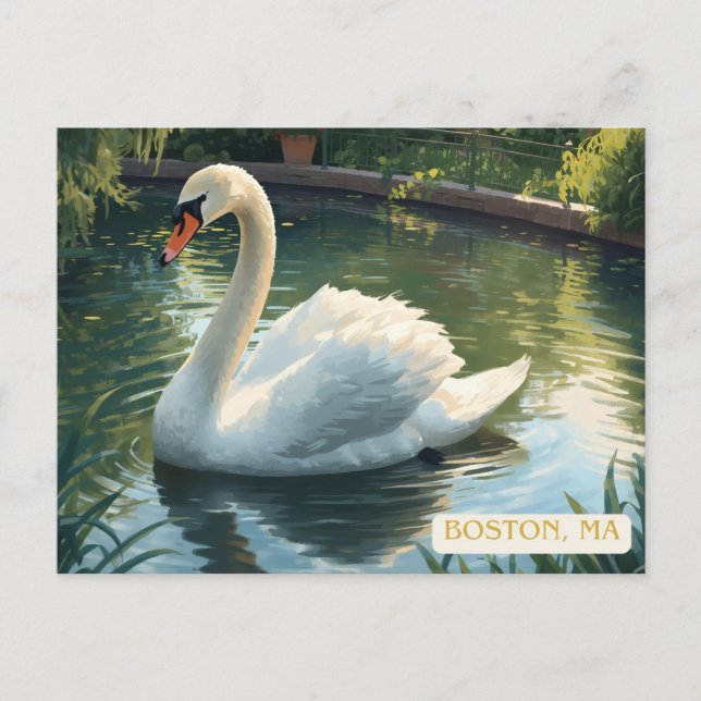 Carte postale du jardin public de Boston, Mass. av (Devant)