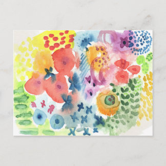 Carte postale du jardin Watercolor